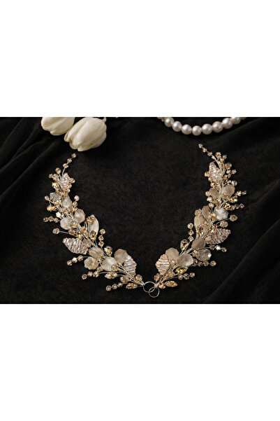 PIRILTI El Yapımı Zarif Gelin Saç Tacı / Saç Süsü