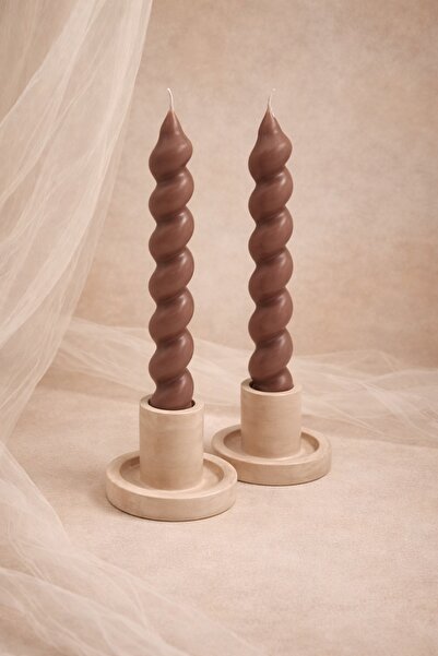 Atiye Studio 2'li Şamdan Mumluk Minimal Dekoratif Mumluk Seti Modern Masa Üst...