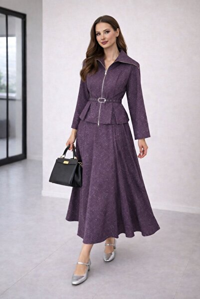 hiramir Kadın Kot Takım Simli Kemerli Modern İkili Takım YZ2522