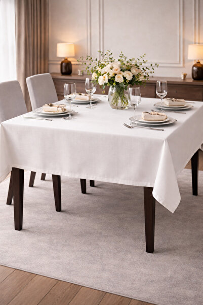 Elen's Λινό Με υφή Χωρίς εργαλεία Τραπεζομάντηλο ΟΙΚΟΝΟΜΙΚΗ ΚΡΕΜΑ για Κομψή Κ...