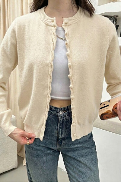 Safgiyim44 Long Sleeve Crew Neck Knitwear Cardigan