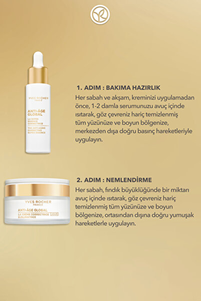 Yves Rocher Yaşlanma Karşıtı Gündüz 2'li Bakım Seti- Gündüz Serumu 30 ml& Gündüz Kremi 50 ml