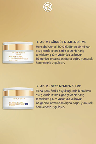Yves Rocher Yaşlanma Karşıt 2'li Nemlendirici Krem Seti- Gündüz Kremi 50 ml & Gece Kremi 50 ml