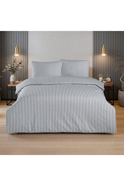 Altınbaşak Lani King Size Ranforce Duvet Cover Set Indigo (3 Pieces) 220X240/...