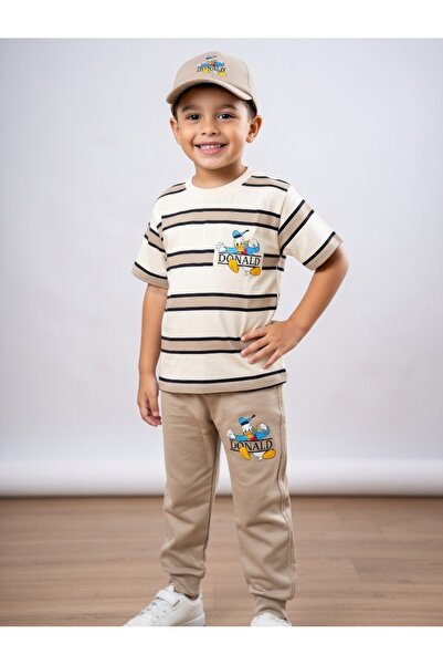 McA all inclusive Boy's Summer Hat and Top and Bottom Set Printed