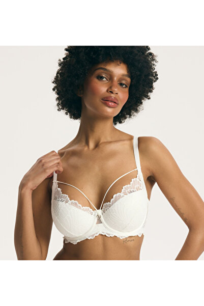 ESOTIQ Lightly Padded Bra with Decorative Front Straps Reinforced Underwired ...