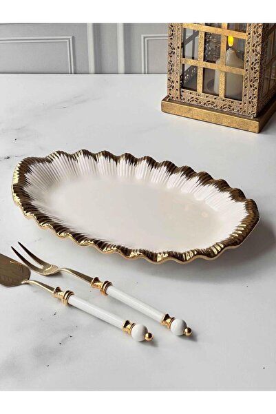 ROY KING SOFIA GOLD OVAL SUNUM TABAK 38X24CM