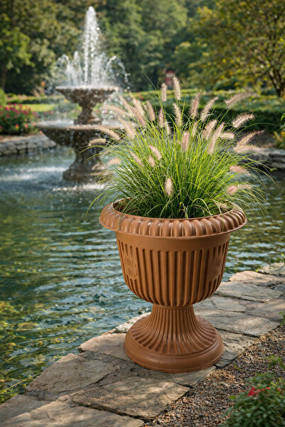 Binbirreyon 34cm Büyük Ayaklı Saksı Efes Antik Saksı Nergiz AH184