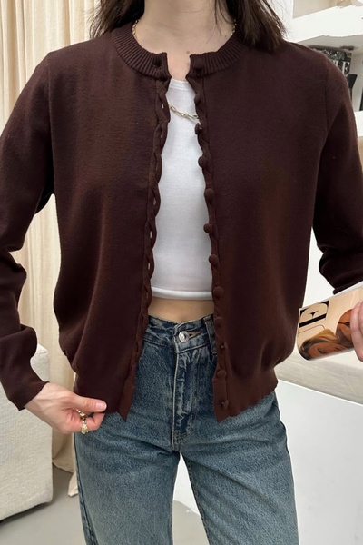 Safgiyim44 Long Sleeve Crew Neck Knitwear Cardigan