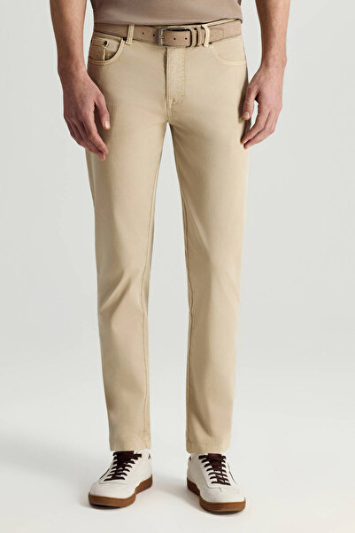 Hemington Pamuk Karışım Slim Fit 5 Cep Krem Yazlık Chino Pantolon