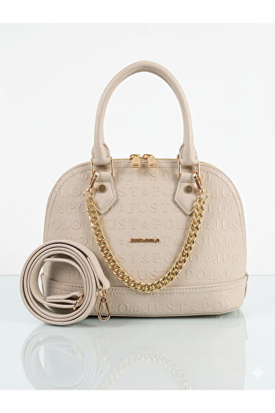 Just Polo حقيبة جاستبولو الأصلية صغيرة الحجم بقسمين وسلسلة ذهبية جلد للنساء ح...