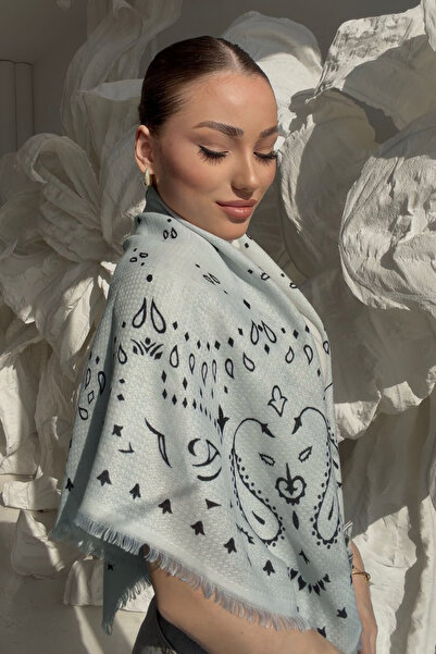 REMSA Με σχέδιο Kutjen Τετράγωνο Σάλι Ώμου 1401 Ice Blue