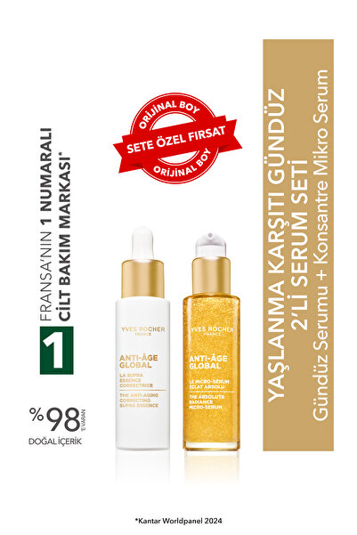 Yves Rocher Yaşlanma Karşıtı Gündüz 2'li Serum Seti - Gündüz Serumu 30 ml & K...