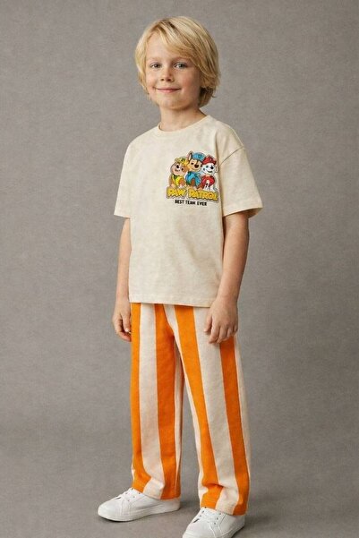 Little Miny Kids (2-8 سنوات) طقم سفلية من قطن قطع باللون البرتقالي الكريمي من...