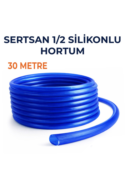 Sertsan Silikonlu Bahçe Hortumu 1/2 İnç 30 Metre Mavi – Dayanıklı Sulama Hortumu