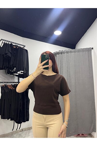 Store Kadın Yayık Yaka Kısa Kollu Bluz