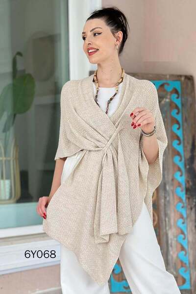İnce Topuk Knitwear Poncho 6Y068