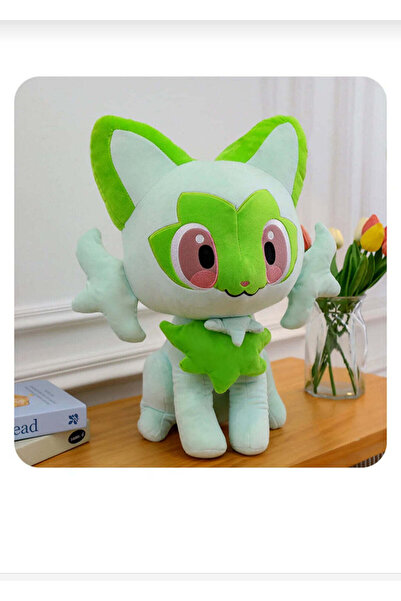 ToyziBox Sprigatito Pokemon Peluş Oyuncak 45 cm Büyük Boy Sevimli Anime Kedi ...