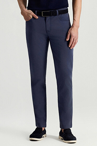 Hemington Pamuk Karışım Slim Fit 5 Cep Mavi Yazlık Chino Pantolon