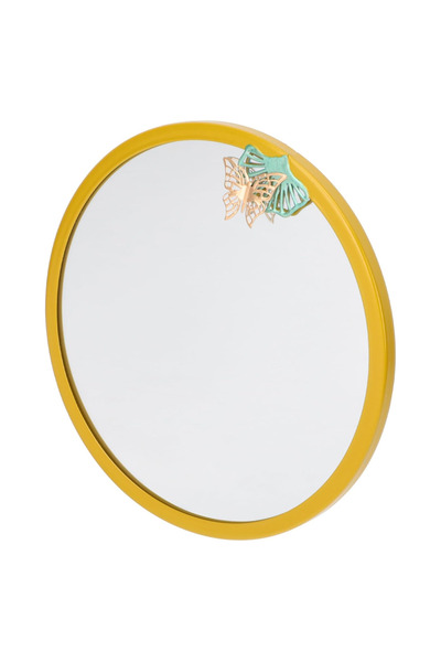 Hosoncovy Hosoncovy Nordic style round wall mirror, diameter 25 cm, metal, gl...