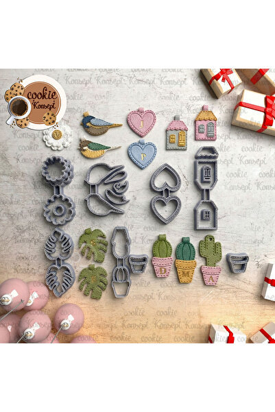 CookieKonsept Polimer Kil Kalıp Seti #72 - Anahtarlık Kaktüs Kalıpları | Hobi...