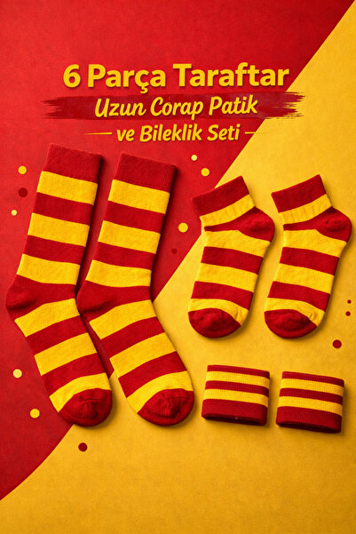 Hitit Socks Taraftar Çorap Hediye Seti 6 Parça Uzun Çorap Patik Çorap ve Bile...