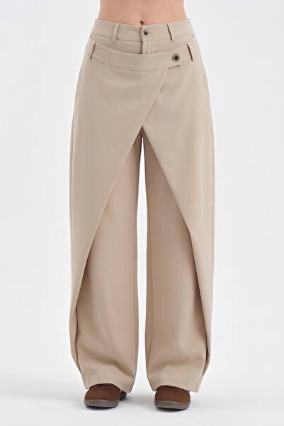 tw3 Γυναικείο παντελόνι με σχέδιο Balloon Fit και χιαστί κλείσιμο μπροστά