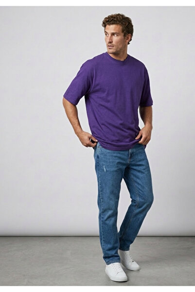 FUNSTYLE Unisex Simplu croială Mov tricou