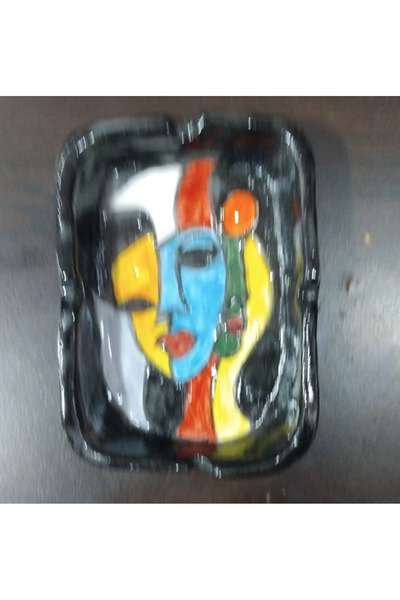 esdekor 8X11.5 Small Ashtray Ceramic Handmade 1 Piece