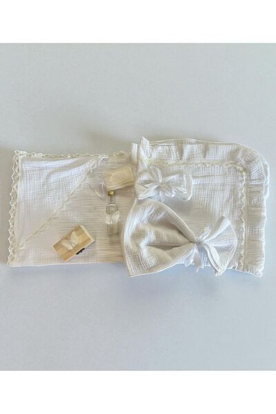 Your Baby Store Muslin baptismal set - white, 7 pieces