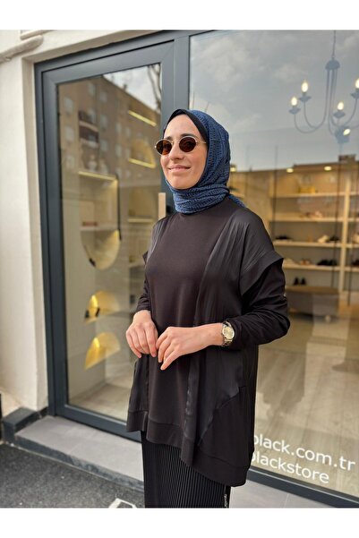 Almarwah Black 102250 Detailed Women's Tunic Black