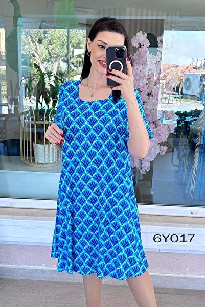 İnce Topuk Short Sleeve Viscose Dress 6Y017