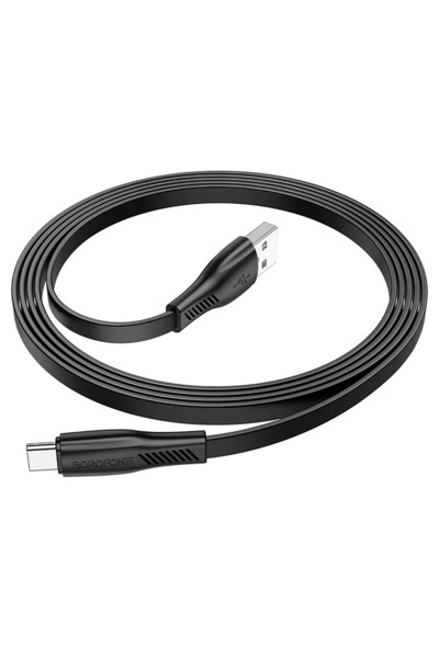 Borofone BX85 3A Hızlı Şarj Destekli Type-C Yassı Kablo - 1 Metre