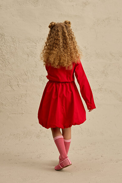 Fahhar Kids Heart Embroidered Skirt Set Red