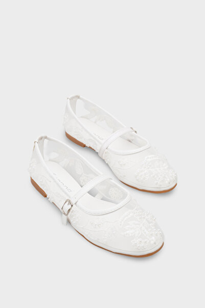 Capone Outfitters Mathilde Dantelli Fileli Nakışlı Kadın Babet