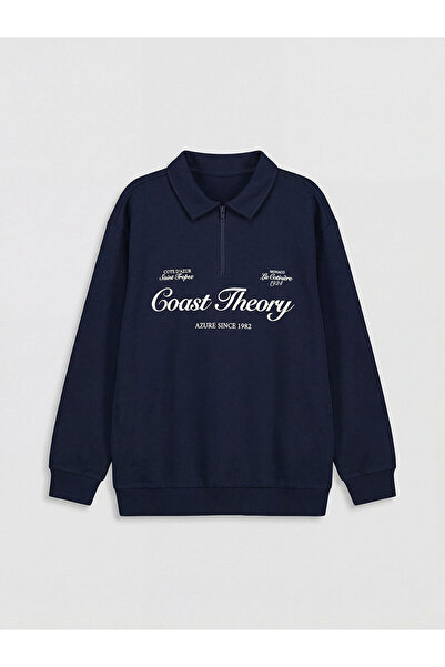 LC Waikiki Ozmarka New Season Polo Neck Printed Boy's Sweatshirt