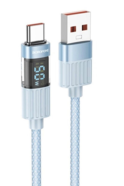 Borofone BU46 Watt Göstergeli Dijital Ekranlı USB to Type-C Hızlı Şarj Kablos...
