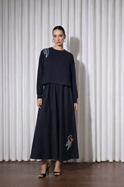 Missemramiss 5189 Nakışlı Duo Elbise