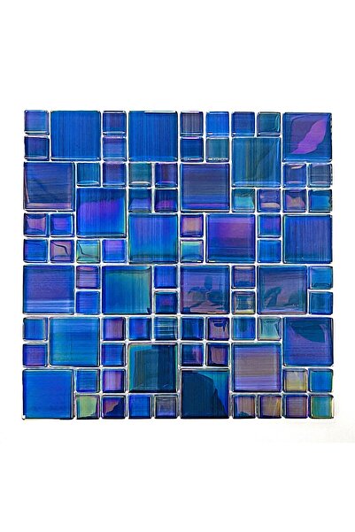 MozaiKristaL Havuz ve Tüm yüzeyler için, Aurora Blue Mix. 30x30cm. Fileli Kri...
