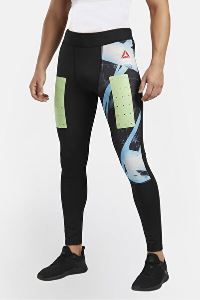 Reebok Men Sportswear Fit Brand Logo Tights, Black