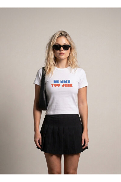 SVART WEAR Be Nice You Jerk Printed Stretch Fabric Body t Shirt