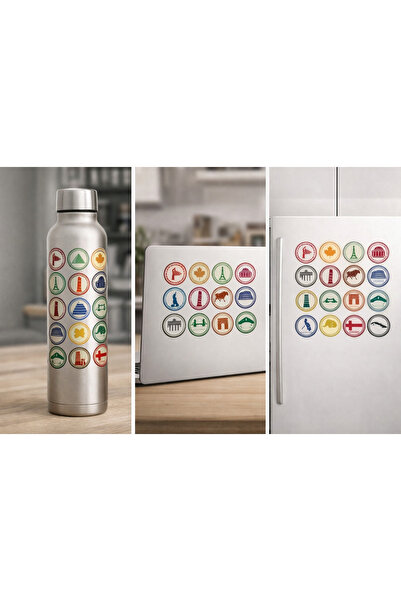 Limitless Design ملصق بتصميم طابع جواز السفر لمدن العالم - ملصق بتصميم طابع ج...