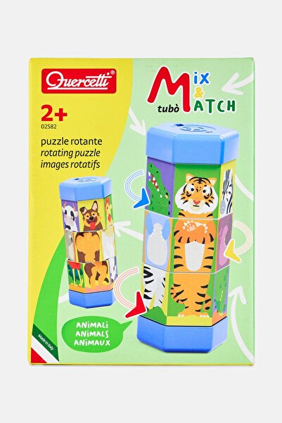 quercetti لعبة ألغاز الحيوانات الدوارة من توبو، امزج وطابق