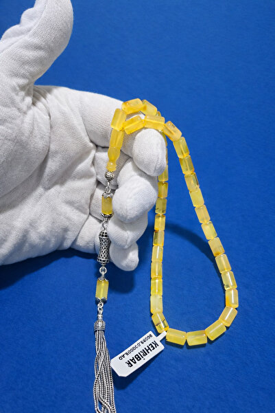 BENKO KEHRİBAR Tesbih Kapsül Kesim 17.7gr Taş çapı:6,3x10 mm,Tam boy:32CM ORJ...