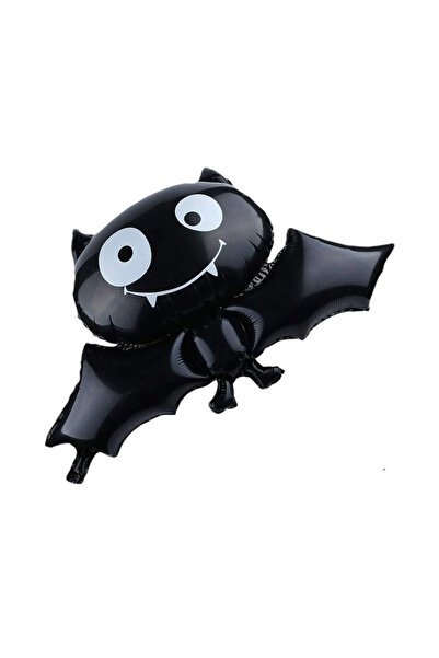 OEM Set of 5 Halloween balloons, bat pattern, foil, black, 88x60cm