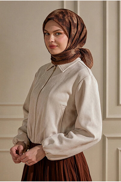 SilkTouch Kiremit Bulut Patterned Muslin Scarf