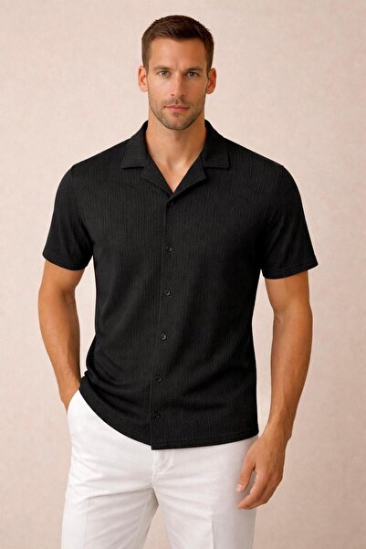 LUPERCUS Men's Black Shirt Short Sleeve