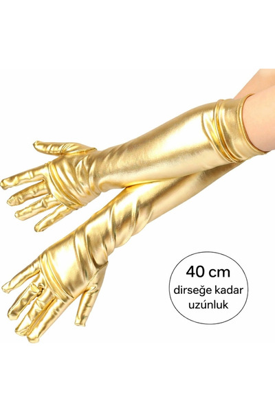 magicool Gold Color under Elbow Luxury Satin Gloves 40 cm