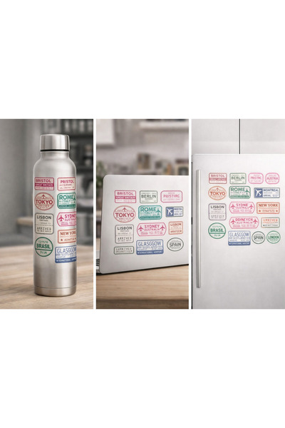 Limitless Design ملصق ختم جواز السفر العتيق - تصميم ختم السفر لمدن العالم للزينة