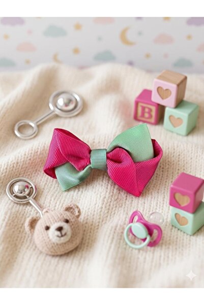 roseberry pembe&yeşil kız çocuk toka